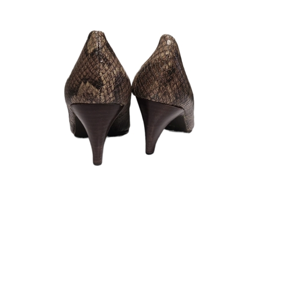 Anthropologie Schuler & Sons brown/taupe snakeskin heels, size 8-1/2 - Picture 7 of 7